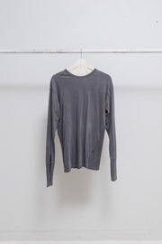 RICK OWENS SLAB - Purple longsleeves top with ribbed cuffs