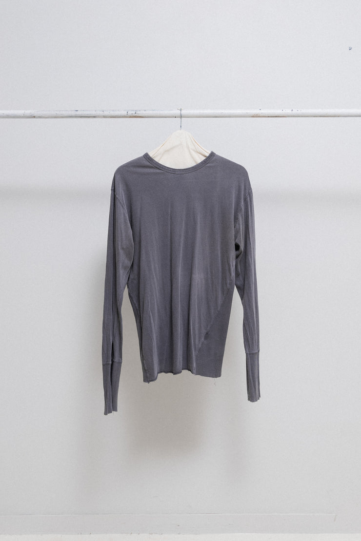 RICK OWENS SLAB - Purple longsleeves top with ribbed cuffs