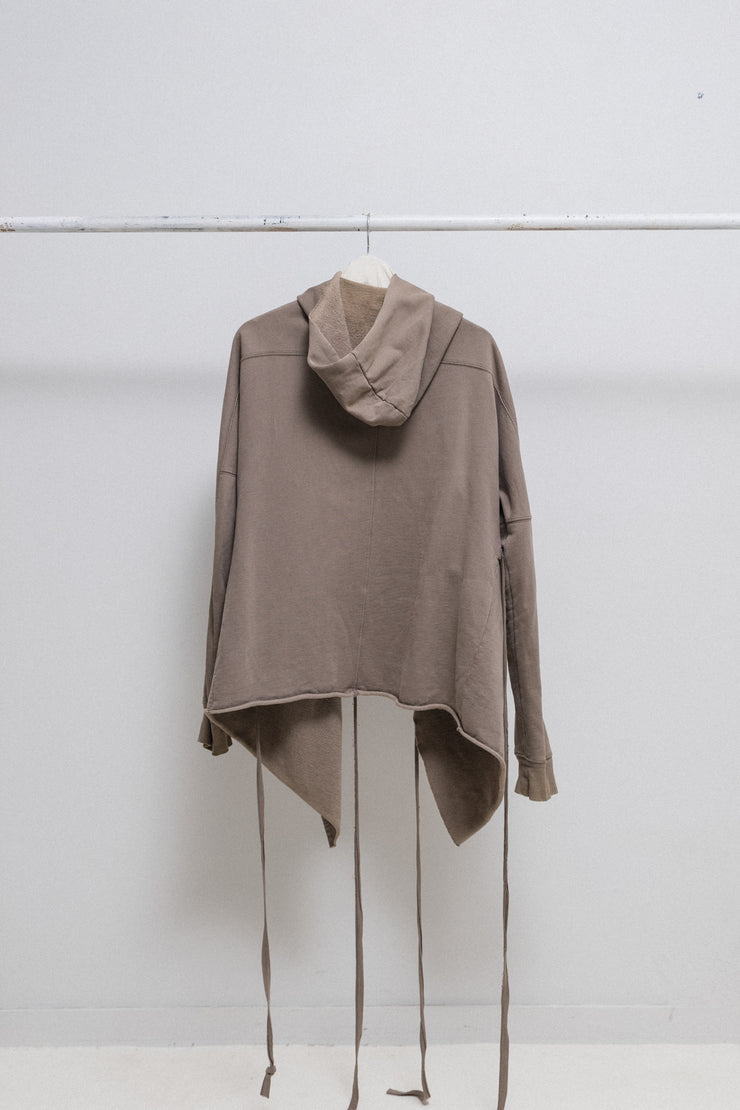 RICK OWENS SLAB - Dust open hoodie with loose straps (sample)