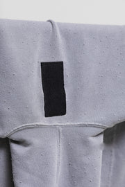 RICK OWENS SLAB - Pale blue hoodie with shoulder patches and slit pockets (sample)