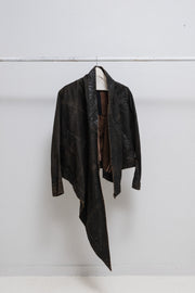 RICK OWENS SLAB - FW04 "Camo" washed denim jacket with a long side panel (PROTO)