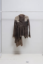 RICK OWENS SLAB - SS04 Washed denim jacket with shoulder panels and side frill (PR PROTO)