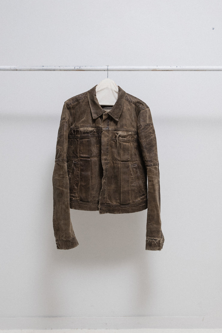 RICK OWENS SLAB - SS05 Bees wax and honey waxed trucker jacket (STAFF PROTO)