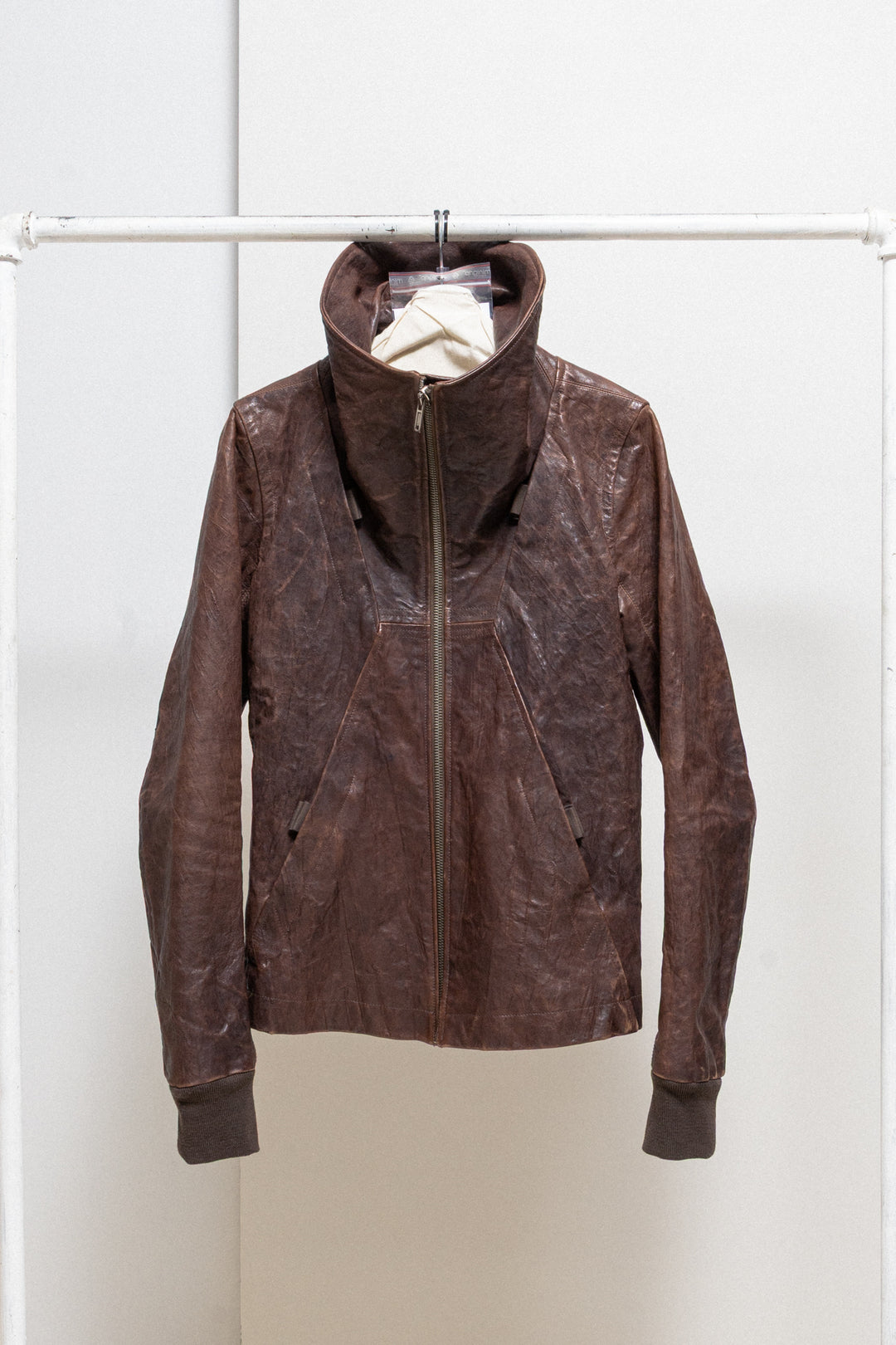 RICK OWENS - FW09 « CRUST » Bitter lamb leather jacket with hidden