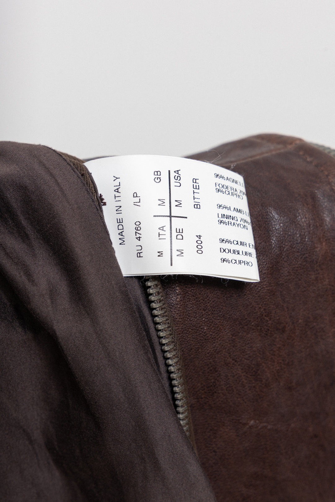 RICK OWENS - FW09 « CRUST » Bitter lamb leather jacket with hidden