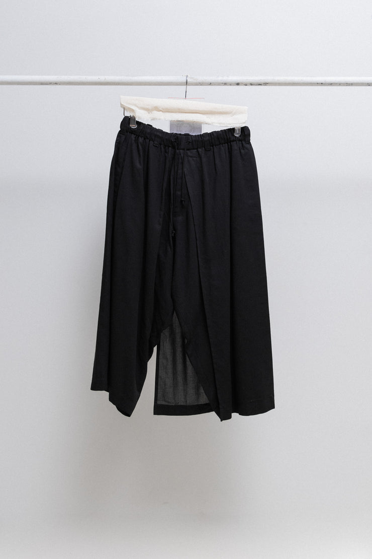 YOHJI YAMAMOTO - SS19 Wide cotton pants with side panel