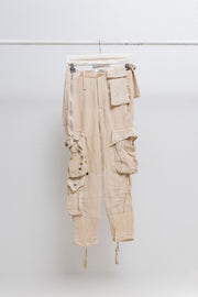 UNDERCOVER - Spring 2004 « Languid » Cotton gauze cargo pants with sequin details