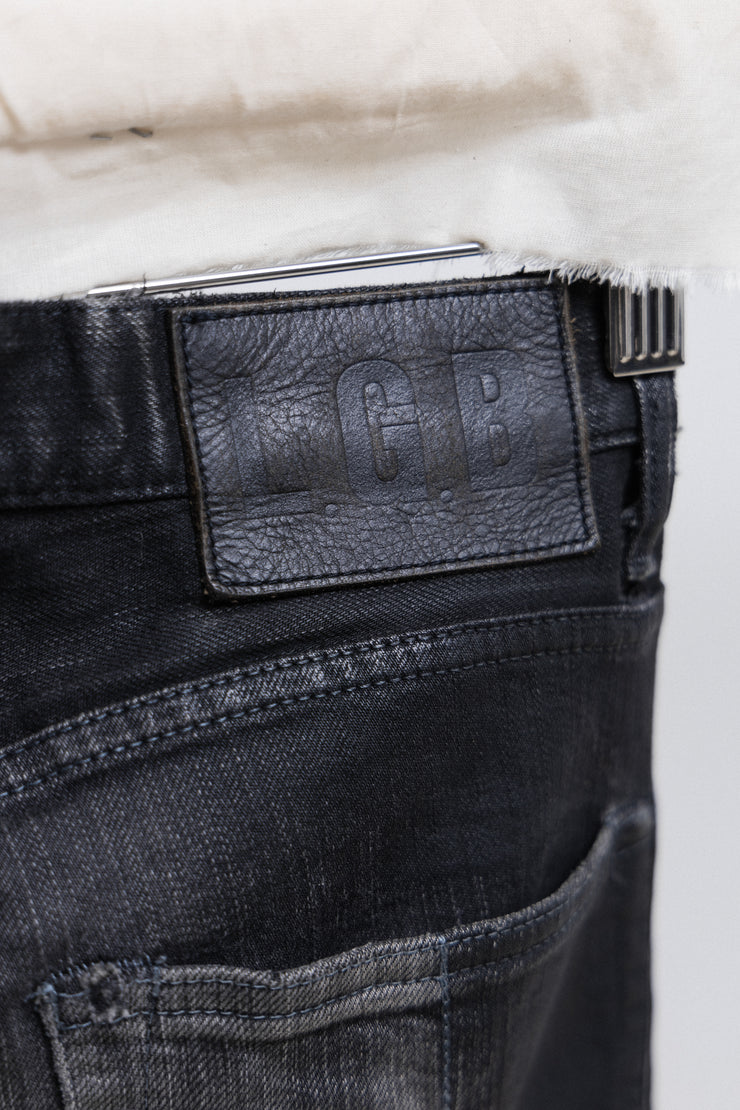 L.G.B - Wolf ripped biker denim with zipper details