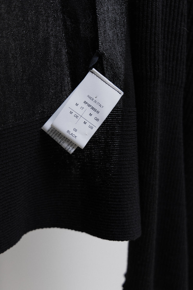 RICK OWENS - FW16 « MASTODON » Virgin wool cardigan with ribbed panels