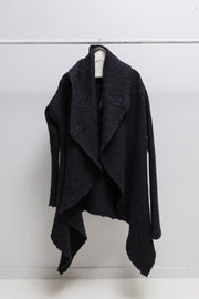 RICK OWENS - FW06 « DUSTULATOR » Thick alpaca wool cardigan with giant lapels