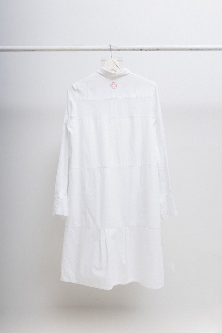 AF VANDEVORST - SS08 Cotton shirt dress with pleats and waist pocket (runway)