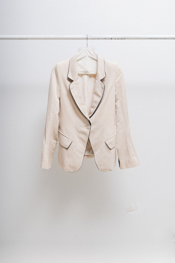 ANN DEMEULEMEESTER - 2010’s linen blend blazer jacket