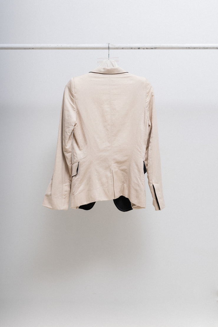 ANN DEMEULEMEESTER - 2010’s linen blend blazer jacket