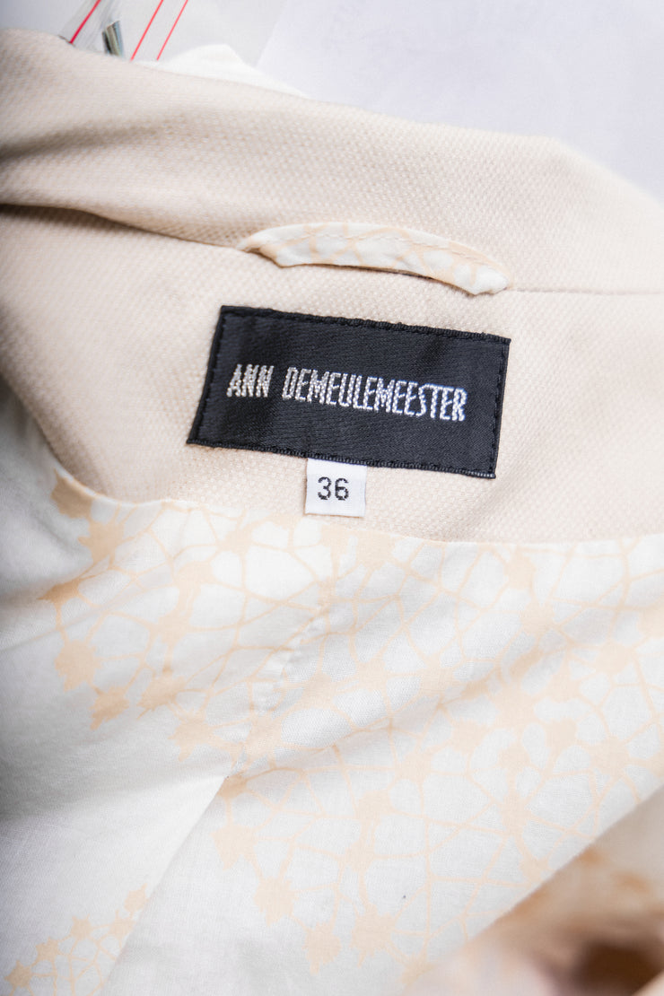 ANN DEMEULEMEESTER - 2010’s linen blend blazer jacket