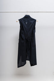 ANN DEMEULEMEESTER - FW09 Sleeveless cotton dress with triple buttoning