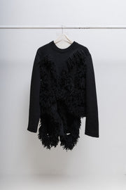 COMME DES GARÇONS HOMME PLUS - FW23 Thick sweater with wide fringed holes (runway)