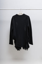 COMME DES GARÇONS HOMME PLUS - FW23 Thick sweater with wide fringed holes (runway)