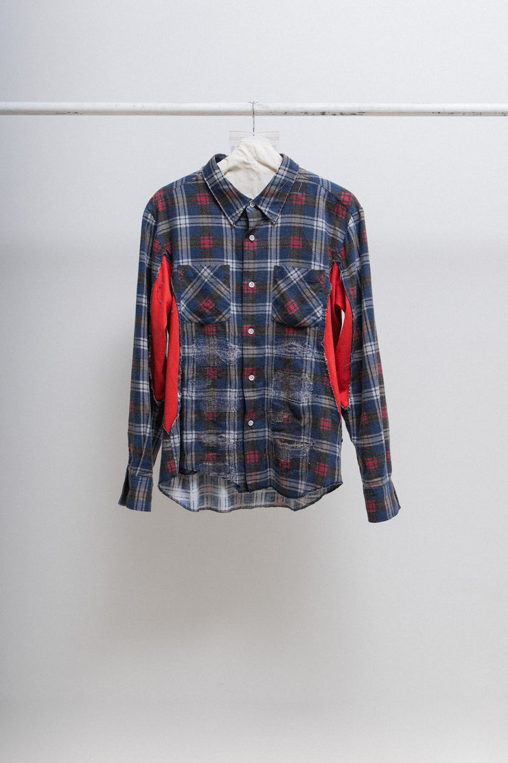 UNDERCOVER - SS05 « But Beautiful II » Cotton flannel shirt with front rips and side details