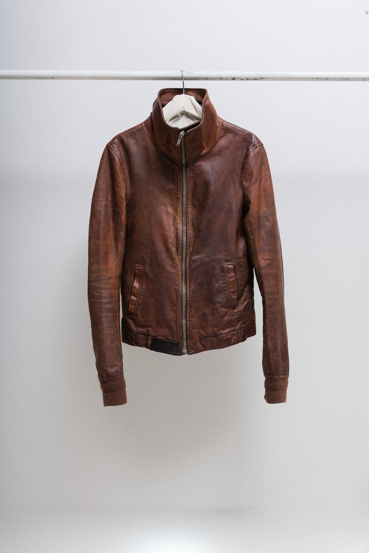 RICK OWENS - Horse leather jacket in blood colorway (~2007 textile sample)