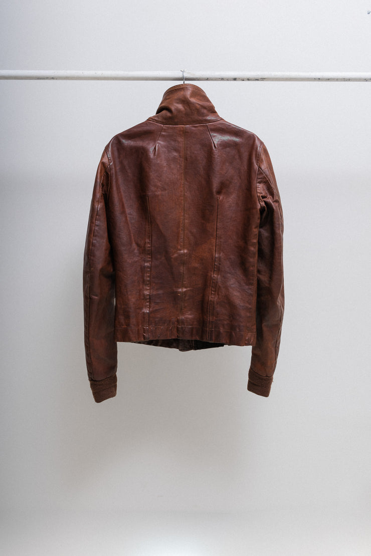 RICK OWENS - Horse leather jacket in blood colorway (~2007 textile sample)