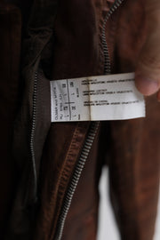 RICK OWENS - Horse leather jacket in blood colorway (~2007 textile sample)