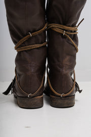 UNDERCOVER - Fall 2005 « Arts and Crafts » High leather boots with removable laces