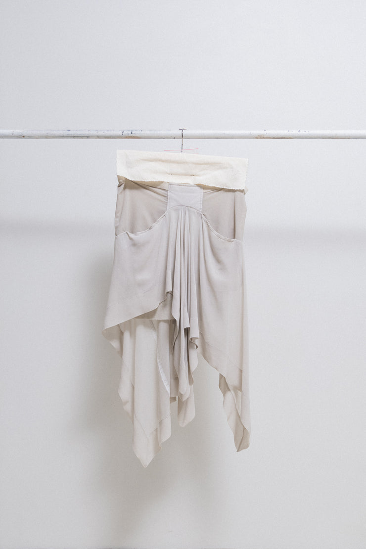 RICK OWENS - SS07 « WISHBONE » Asymmetric silk skirt with pockets