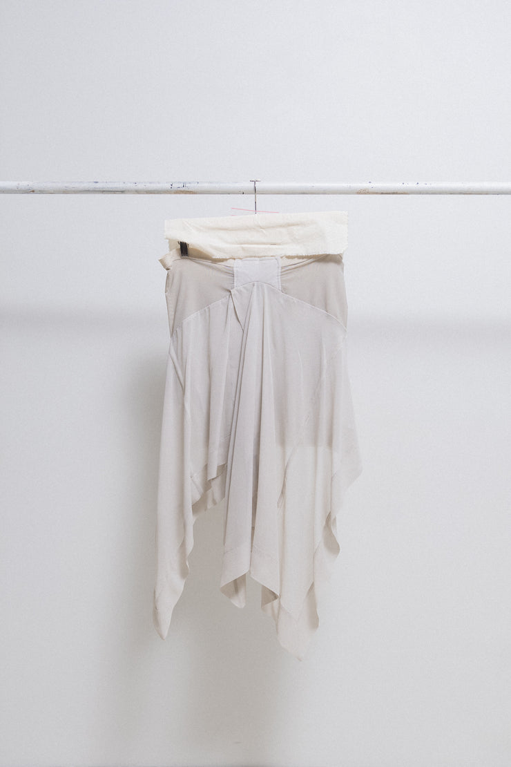 RICK OWENS - SS07 « WISHBONE » Asymmetric silk skirt with pockets