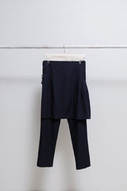 COMME DES GARÇONS - ~2001 Navy skirt pants with side buckles