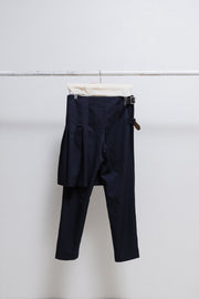 COMME DES GARÇONS - ~2001 Navy skirt pants with side buckles