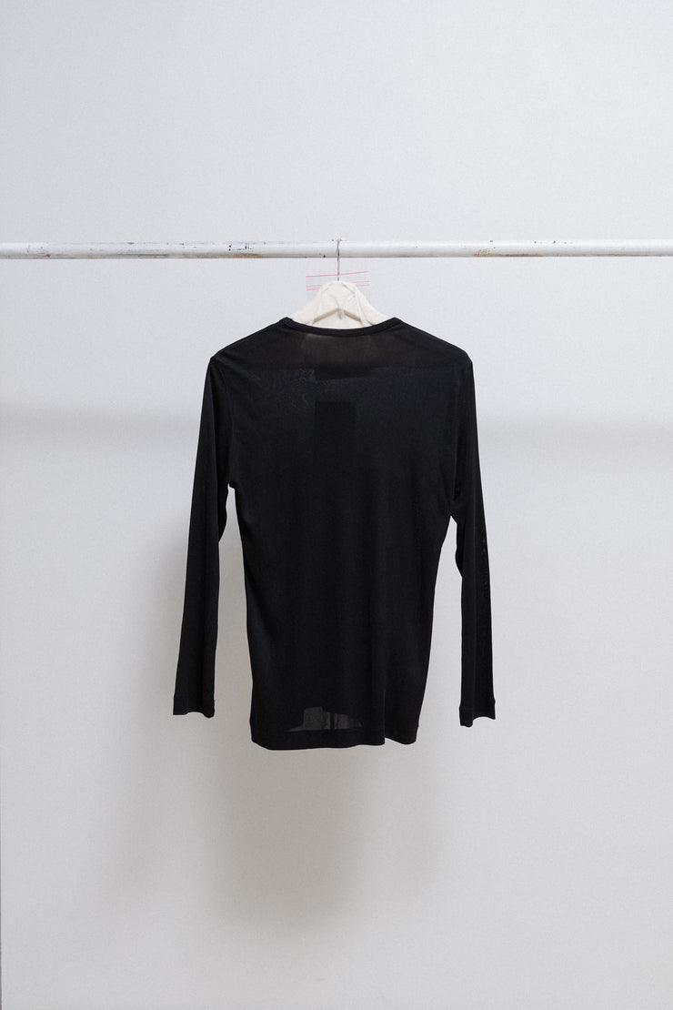 COMME DES GARÇONS RDC - FW92 Mesh top with velvet cross appliqué