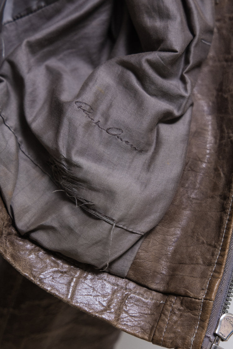 RICK OWENS - FW05 « MOOG » Wrinkled lamb leather jacket with