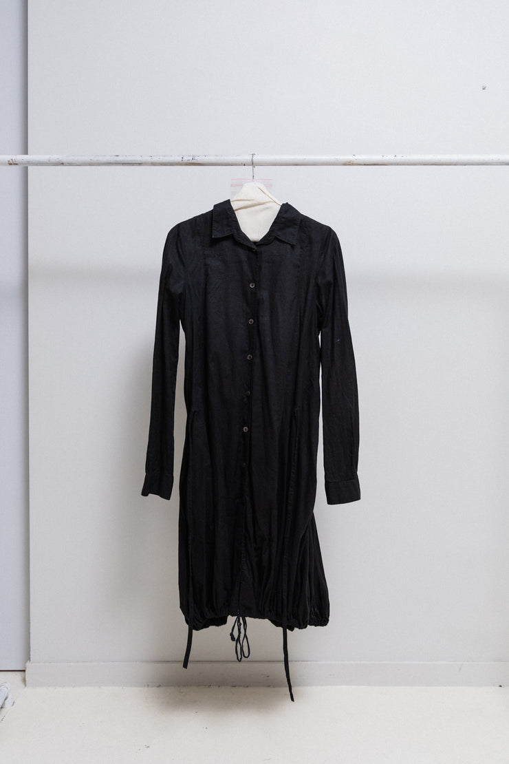 ANN DEMEULEMEESTER - SS07 Button up cotton shirt dress with adjustable straps