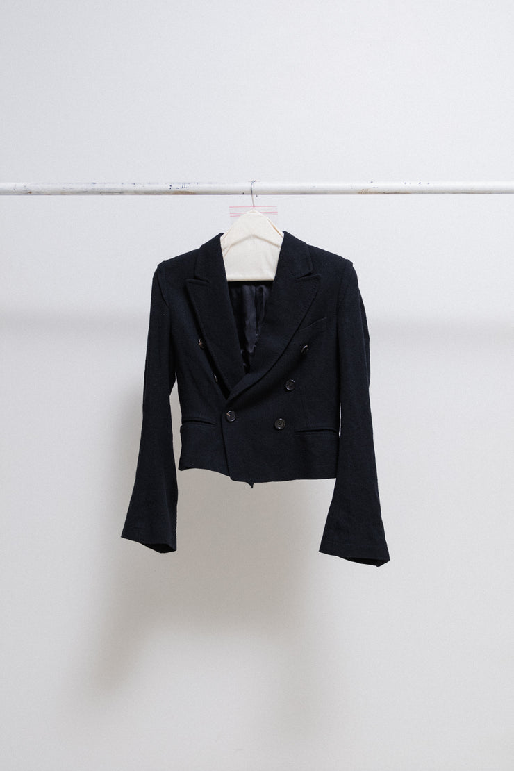 ANN DEMEULEMEESTER - 2010’s Virgin wool double breasted jacket with wide cuffs