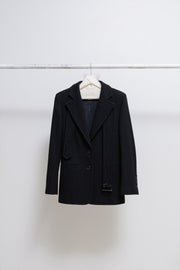 ANN DEMEULEMEESTER - FW01 Virgin wool coat with a belt and padded shoulders