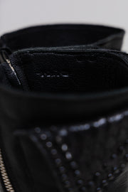 KMRII - High leather boots with studs and python details