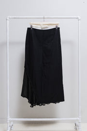 YOHJI YAMAMOTO Y’S - Long cotton skirt with sheer cutout (2010’s)