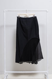 YOHJI YAMAMOTO Y’S - Long cotton skirt with sheer cutout (2010’s)