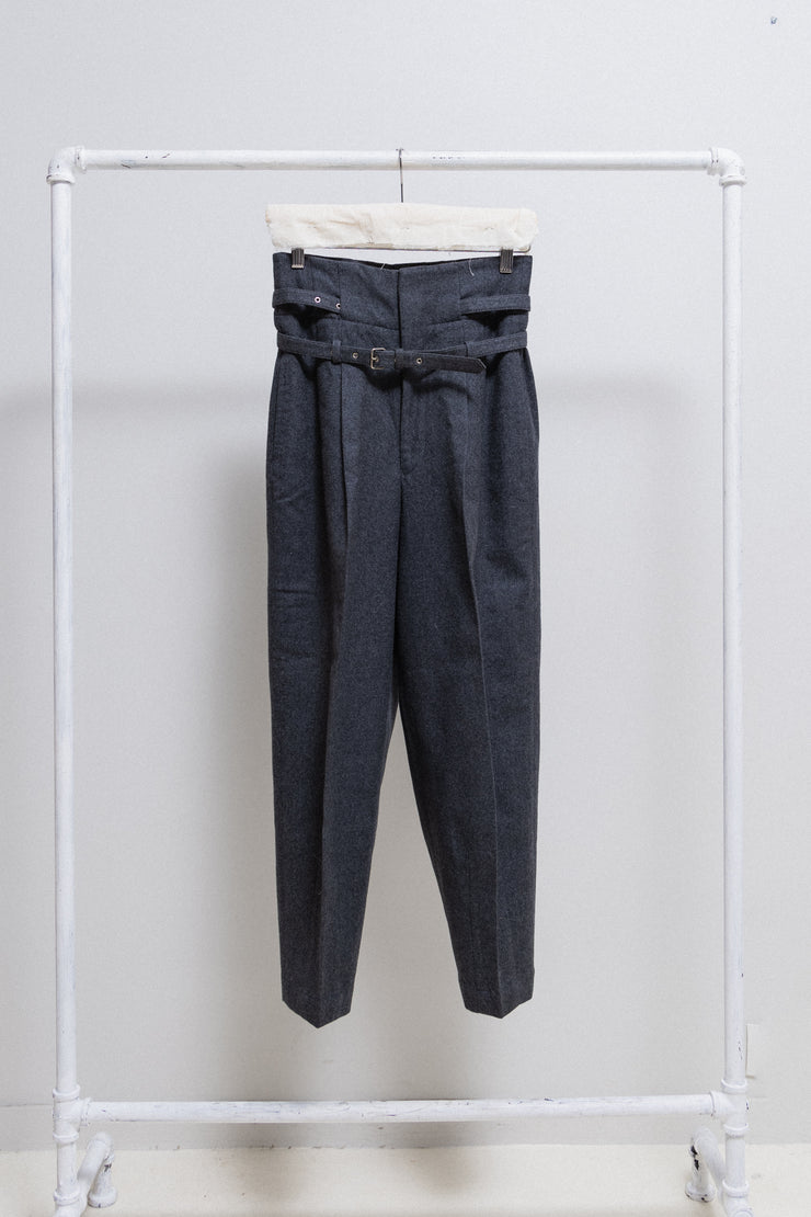 COMME DES GARCONS - FW89 High waisted wool pants with double belt