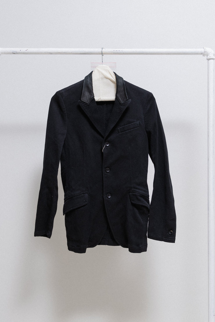 ISAMU KATAYAMA BACKLASH - Cotton linen jacket with leather details