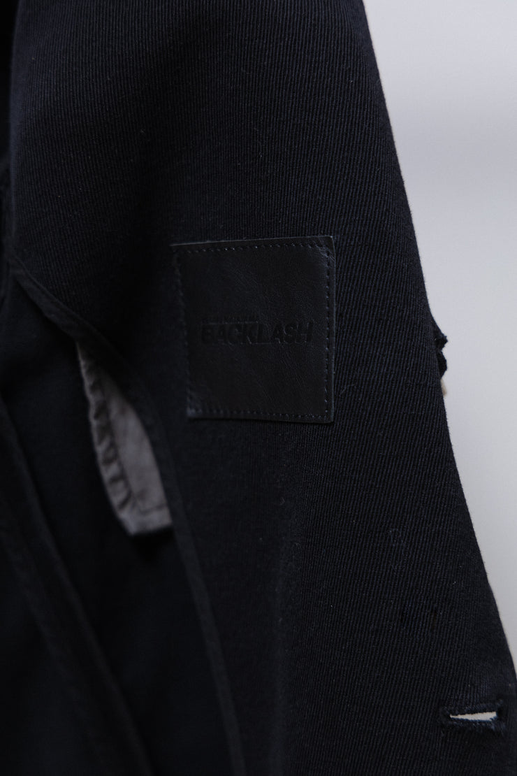 ISAMU KATAYAMA BACKLASH - Cotton linen jacket with leather details