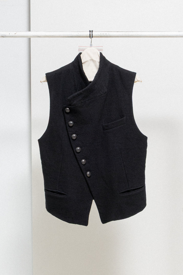 ANN DEMEULEMEESTER - FW09 Officer style wool vest with brass