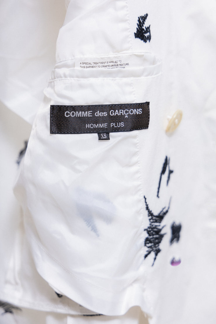 COMME DES GARCONS HOMME PLUS - SS15 "Soldier of peace" Double breasted coat with embroideries