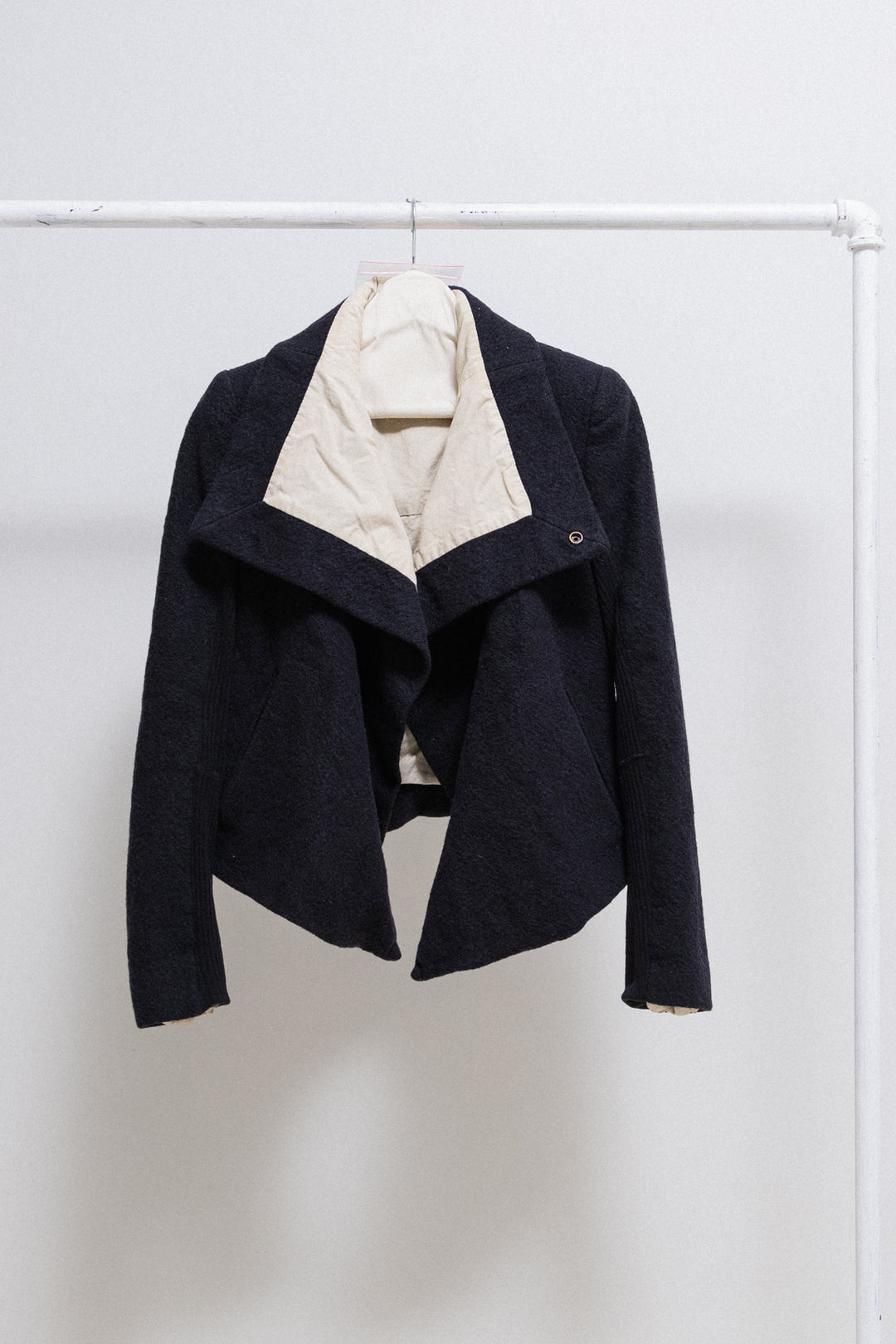 RICK OWENS - FW02 « SPARROWS » Virgin wool high neck jacket with
