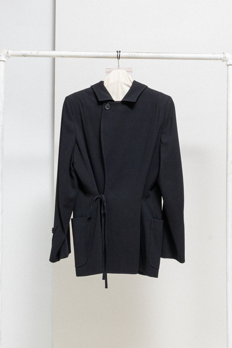 ANN DEMEULEMEESTER - FW95 Inverted wool jacket with patch pocket