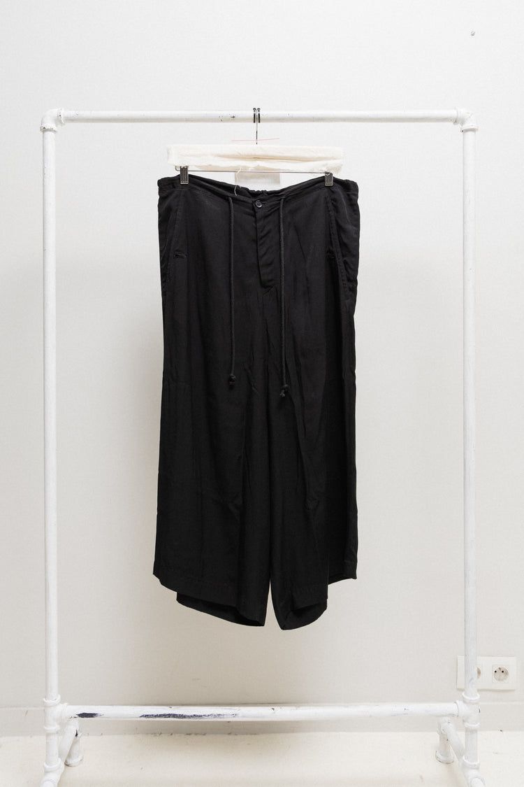 YOHJI YAMAMOTO Y'S - Wide rayon pants with drawstring waist