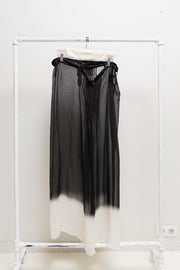 ANN DEMEULEMEESTER - SS07 Silk gradient button up maxi skirt