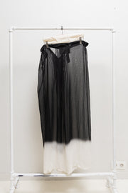 ANN DEMEULEMEESTER - SS07 Silk gradient button up maxi skirt