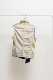 RICK OWENS DRKSHDW - SS14 Bone biker sleeveless denim jacket