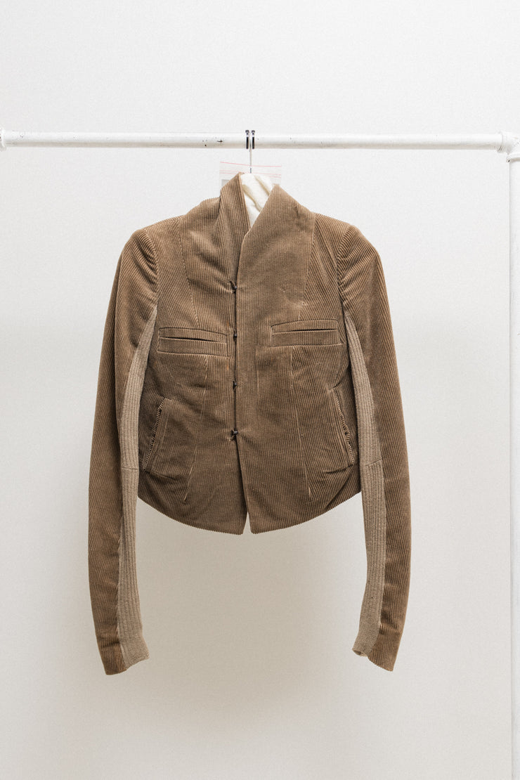 RICK OWENS - 2002 Cotton corduroy jacket with padded shoulders